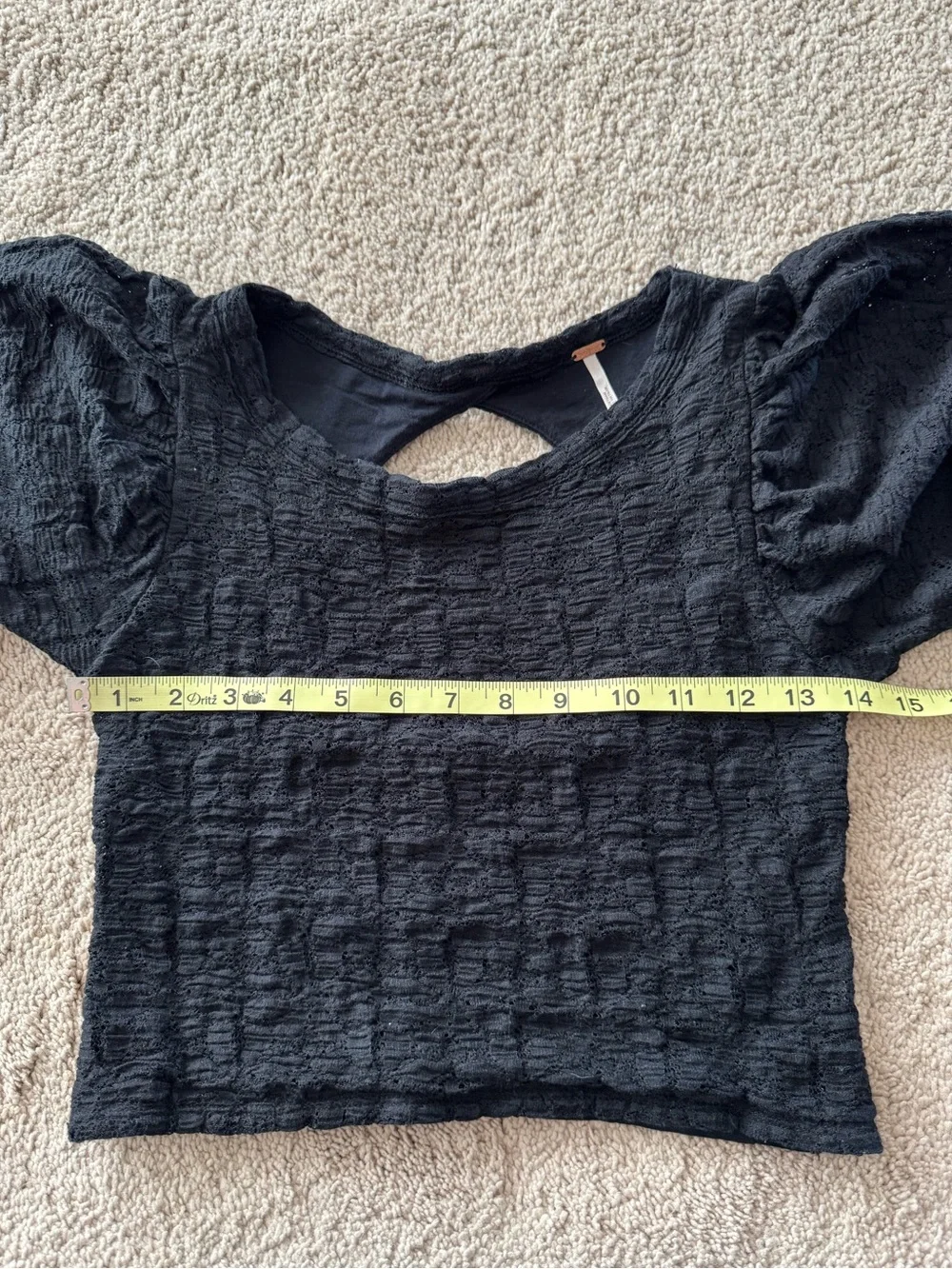 Free People Tea Time Round Neck Long Sleeve Lace Top - XS